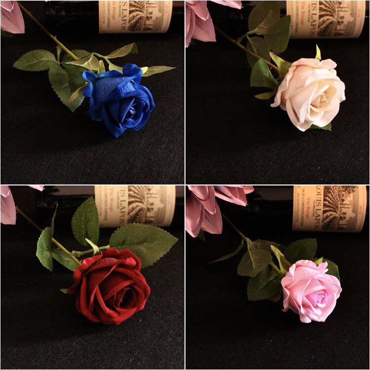 厂家仿真单支玫瑰花束假花绢花干花家居装饰客厅卧室餐桌摆件婚庆详情6