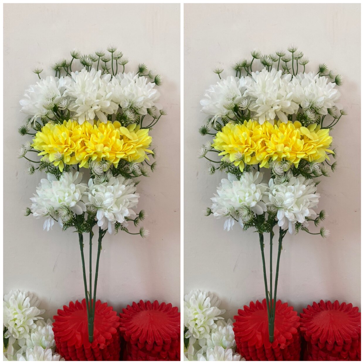 厂家直销仿真花束菊花单支假花绢花塑料清明祭祀装饰摆放花束批详情10