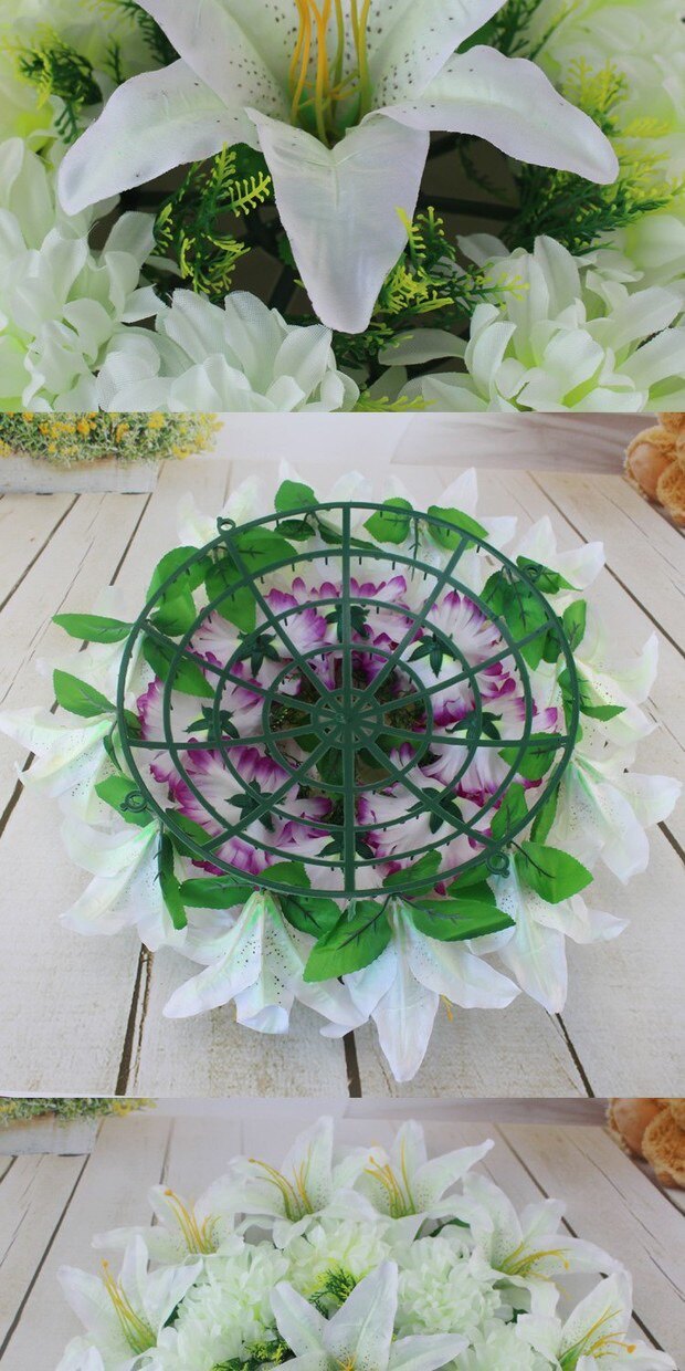 厂家直销祭祀扫墓坟地坟陵园墓地坟前摆放塑料祭奠假花材料详情15