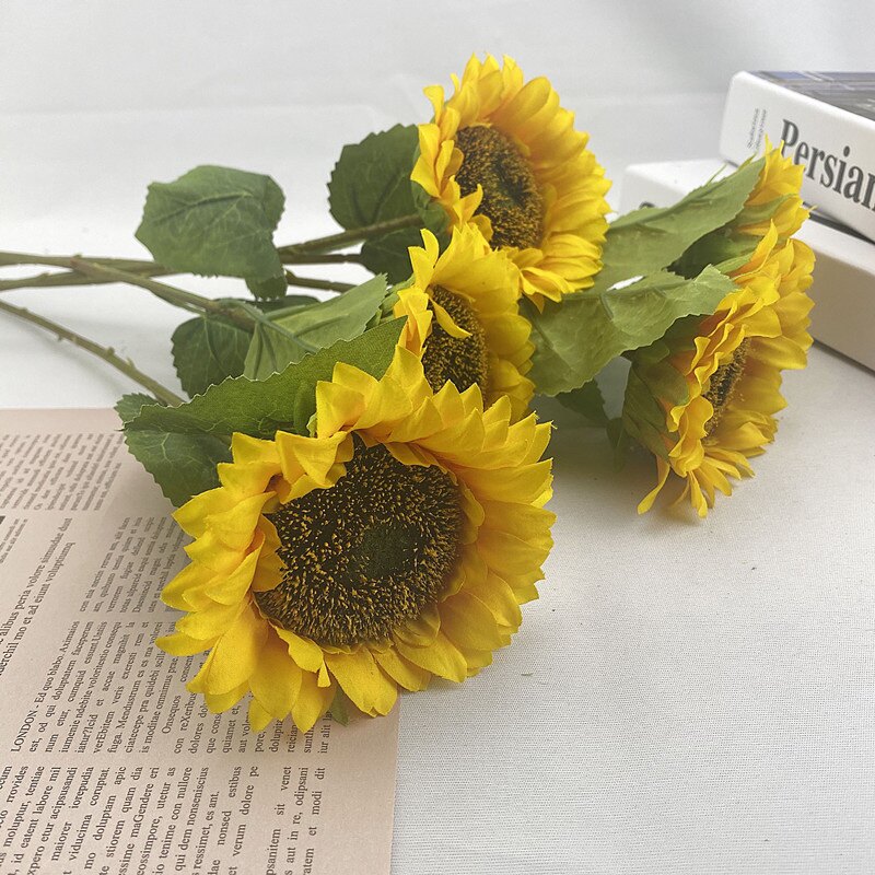 向日葵仿真花客厅摆设塑料假花摆件装饰品餐桌干花拍照道具大花束详情5