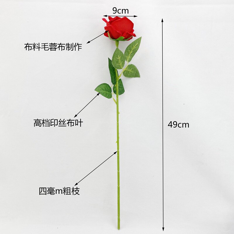 仿真单支玫瑰花束假花绢花干花家居装饰客厅卧室餐桌摆件婚庆拍照详情3
