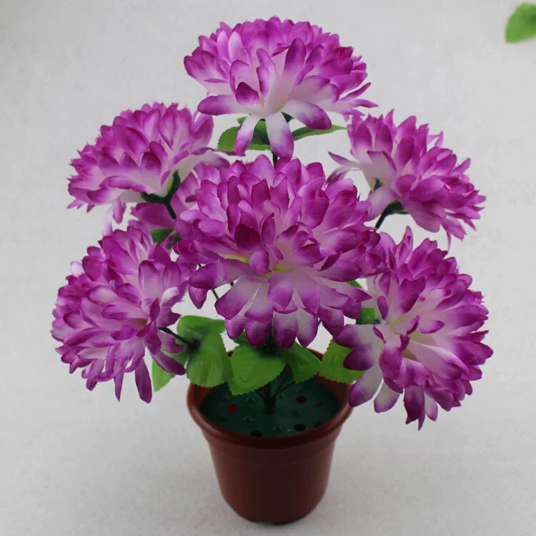 7头菊花清明仿真墓地装饰祭祀扫墓塑料绢花假花盆栽陵园花束详情3