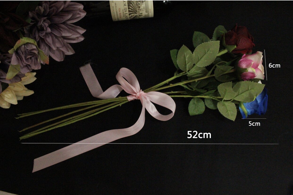 厂家仿真单支玫瑰花束假花绢花干花家居装饰客厅卧室餐桌摆件婚庆详情3