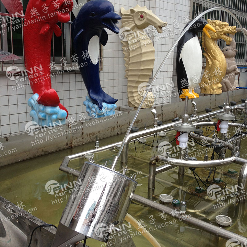 Landscape fountain stainless steel 304 wave fountain jumping fountain with LED light small fountain factory direct sales