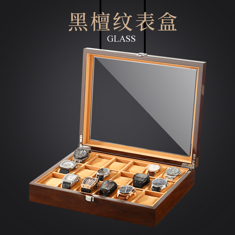 Milanesi watch storage box Wooden jewelry box Watch display box box with lock glass watch box Household