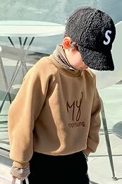 Áo sơ mi bé trai 2018 mới cotton mùa đông cộng với chất liệu cotton nhung dày giản dị nước Anh lưới trẻ em tay dài áo sơ mi lót lông trẻ em
