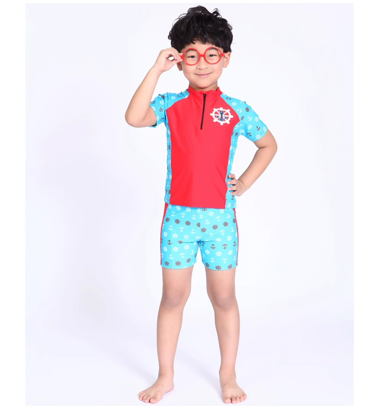 Áo Tắm trẻ em Boy Boy Sinh Viên Swimwear Chia Kem Chống Nắng Cậu Bé Lớn XL Chất Béo Bé Bơi Phù Hợp Với đồ bơi cho trẻ em