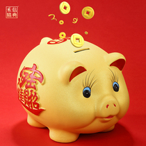  Lucky ceramic pig ornaments Crafts Golden pig money saving piggy bank creative gifts Home wine cabinet decorative cabinet decoration