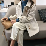 Giải phóng mặt bằng không trả lại sừng khóa áo len nữ 2018 gió đại học Phiên bản Hàn Quốc áo khoác len ngắn hoang dã