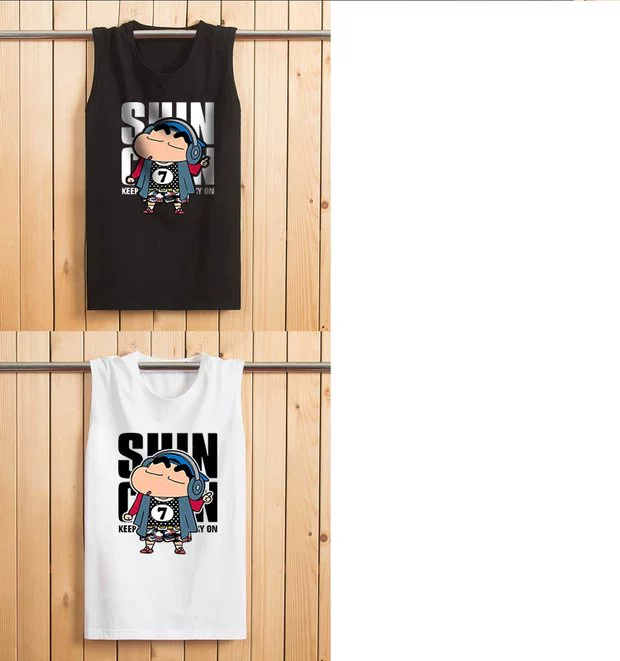 Mùa hè nam mới tay áo thun cotton tay áo cộng với phân bón XL cổ tròn rộng vai rộng vest thể thao