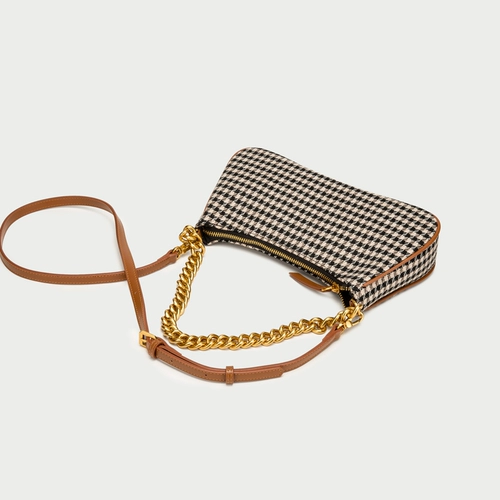 Сумка через плечо, цепь, ретро сумка подмышку, осенняя