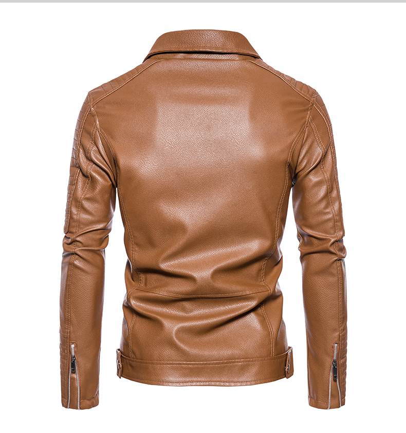 Description Picture 4 of itemBrand clothing Motorcycle Slim Leather Jacket Men's Leather Jacket British Fashion Men 4XL-M's PU Leather Jacket