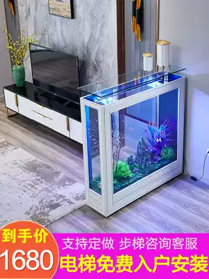 Living room household rectangular simple modern light luxury fish tank large and medium-sized glass aquarium ecological free water porch
