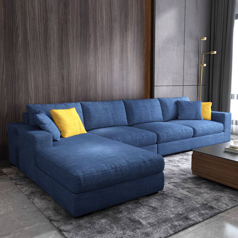 Nordic Fabric Sofa Whole Clothing Size Family Modern Minimalist Living-room Corner Washable Latex Sofa Combo