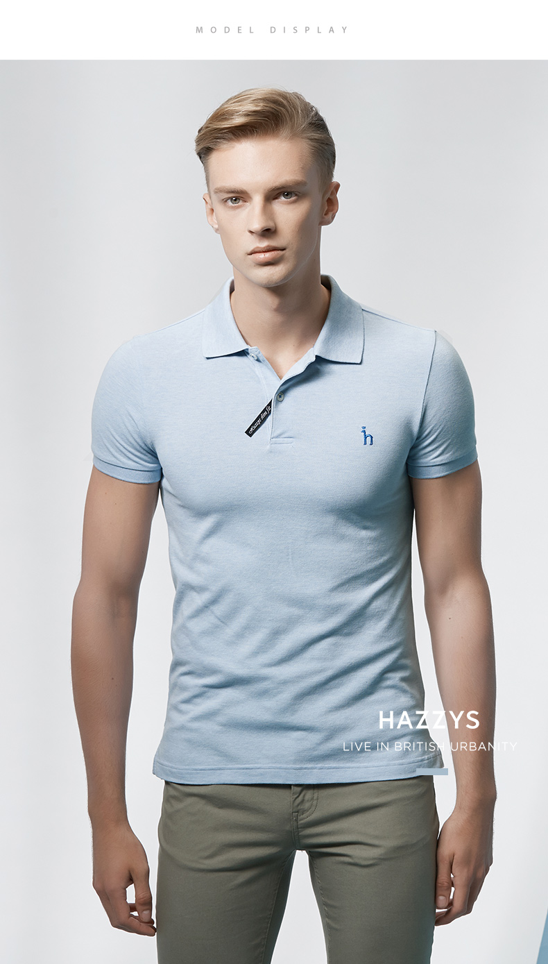Hazzys Hajis mùa hè cotton ngắn tay T-Shirt nam màu rắn POLO áo sơ mi giản dị Slim Hàn Quốc phiên bản của xu hướng áo sơ mi áo có cổ