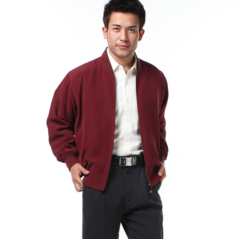 100% Silk Men's Jacket, Middle-Aged and Elderly Autumn Clothing, Mulberry Silk Jacket, Dad's Top