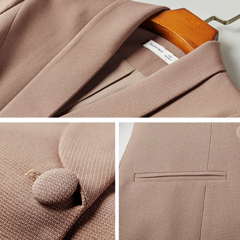 Set, thin summer classic suit jacket for work, Korean style, with short sleeve