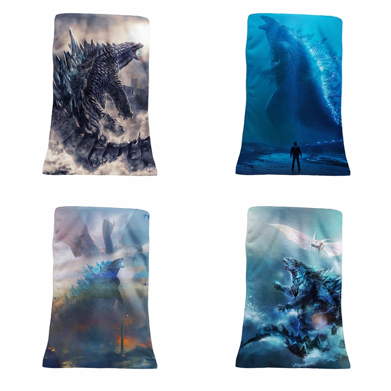 Cartoon Godzilla 2 Godzilla King of Monsters Bath Towel, Large Towel for Male and Female Students for Sports, Fitness and Swimming