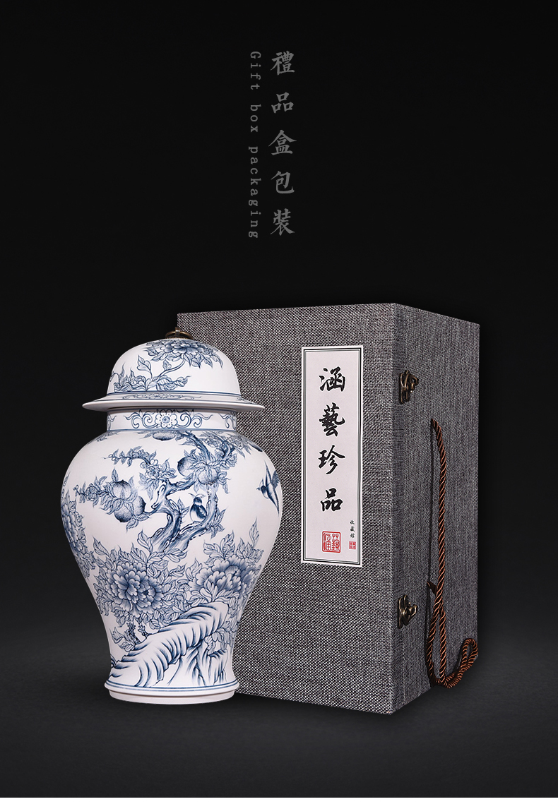 Hand - made porcelain of jingdezhen ceramics unglazed pot vase peony cultivars (general furnishing articles of the new Chinese style sitting room adornment