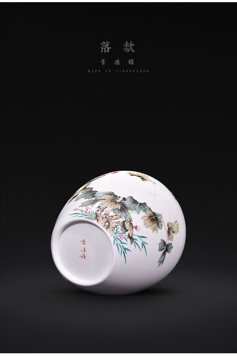 Jingdezhen ceramic knife clay hand - made vases, flower arranging Chinese style household living room TV cabinet decoration handicraft furnishing articles