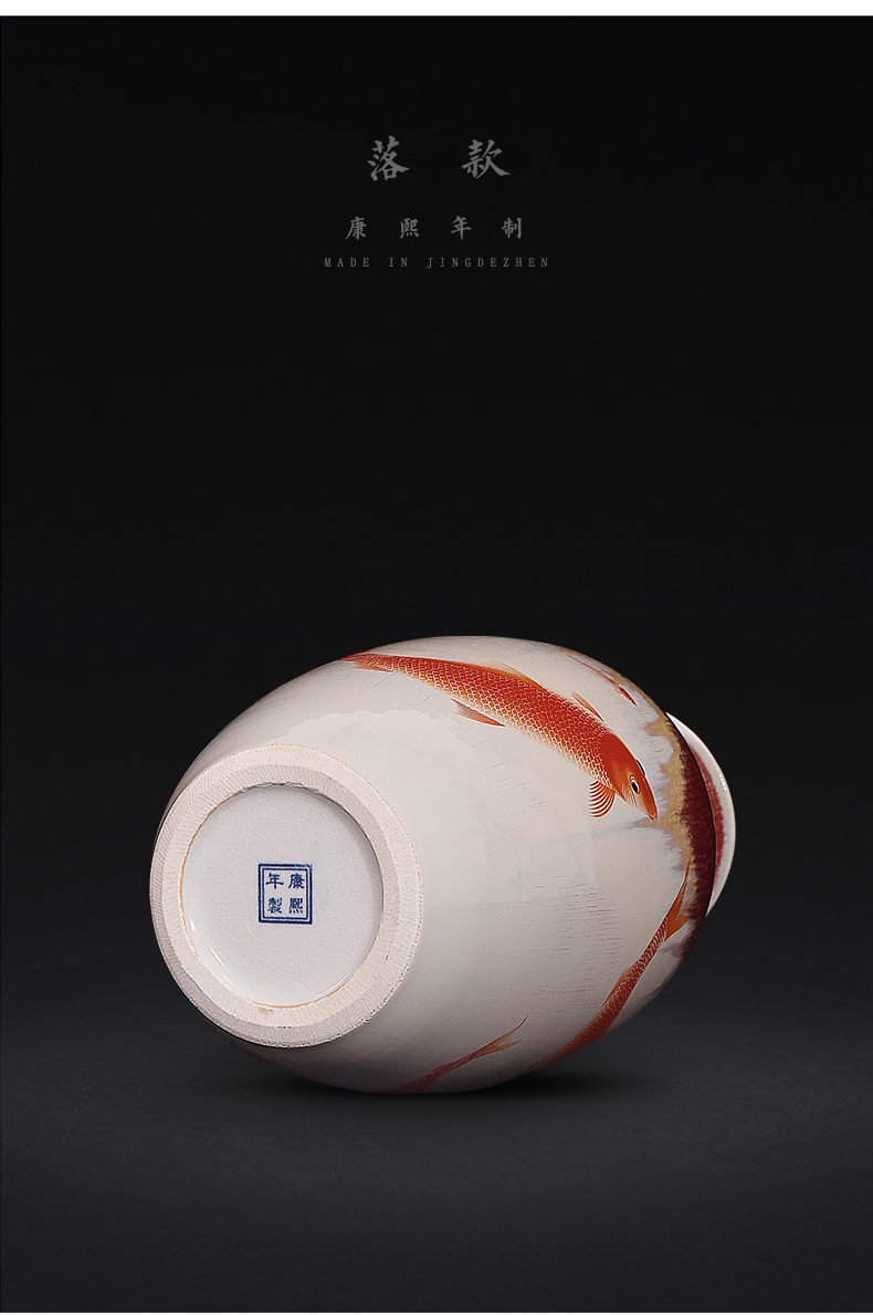 Jingdezhen ceramics up with ruby red archaize crack every year more than the vase flower arrangement of Chinese style living room home furnishing articles