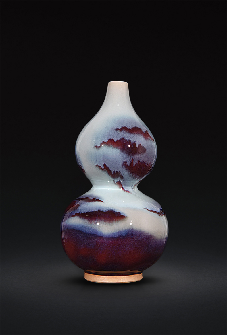 Jingdezhen ceramics up with jun porcelain landscape gourd bottle of new Chinese style flower arrangement sitting room adornment handicraft furnishing articles