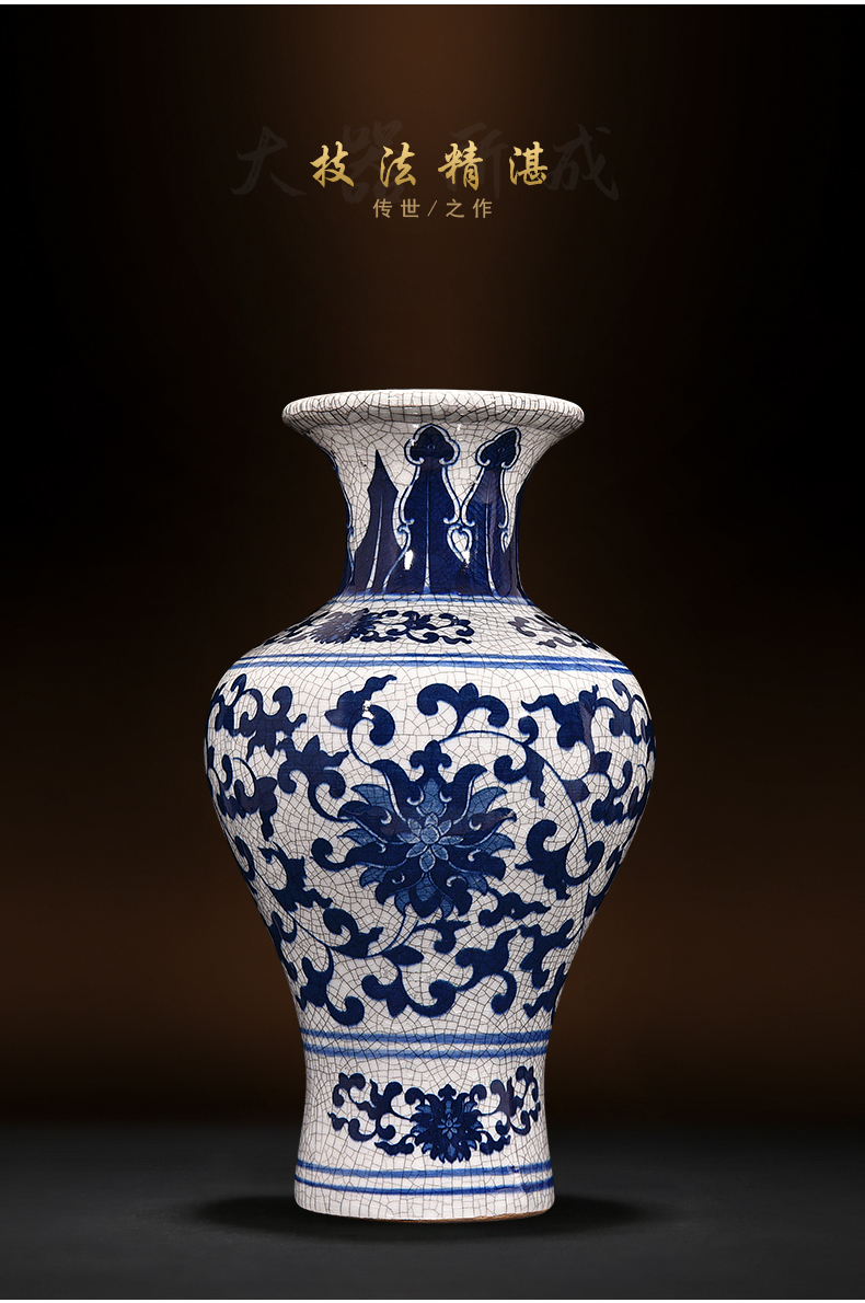 Jingdezhen ceramics vase archaize up with porcelain of Chinese style household, large living room TV cabinet decorative furnishing articles