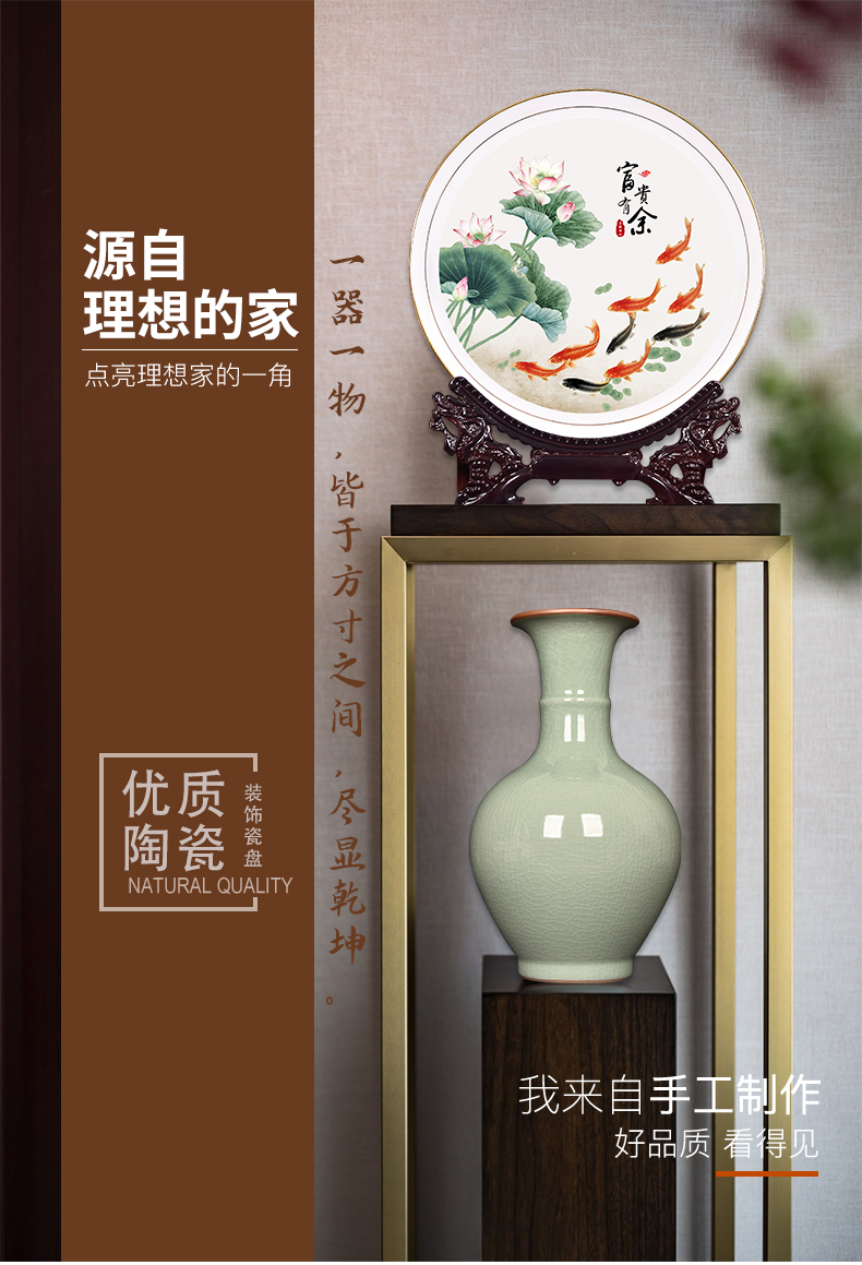 Jingdezhen ceramic decoration plate of new Chinese style sat dish hang dish sitting room porch ark, TV ark, creative gift furnishing articles