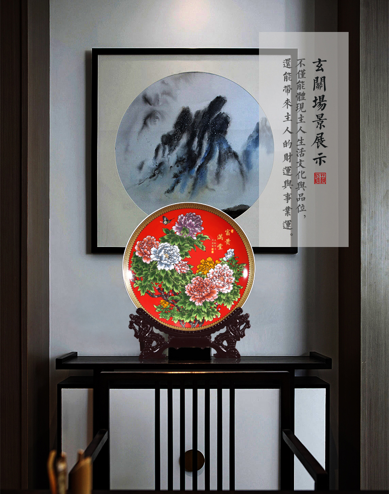 Jingdezhen ceramics powder enamel with a silver spoon in its ehrs expressions using the and decorative plates of new Chinese style household adornment handicraft furnishing articles sitting room