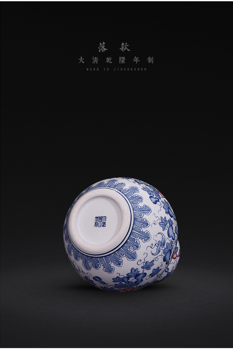 Jingdezhen ceramic blue and white porcelain bottle gourd figure gourd vases, new Chinese style flower arrangement sitting room adornment handicraft furnishing articles