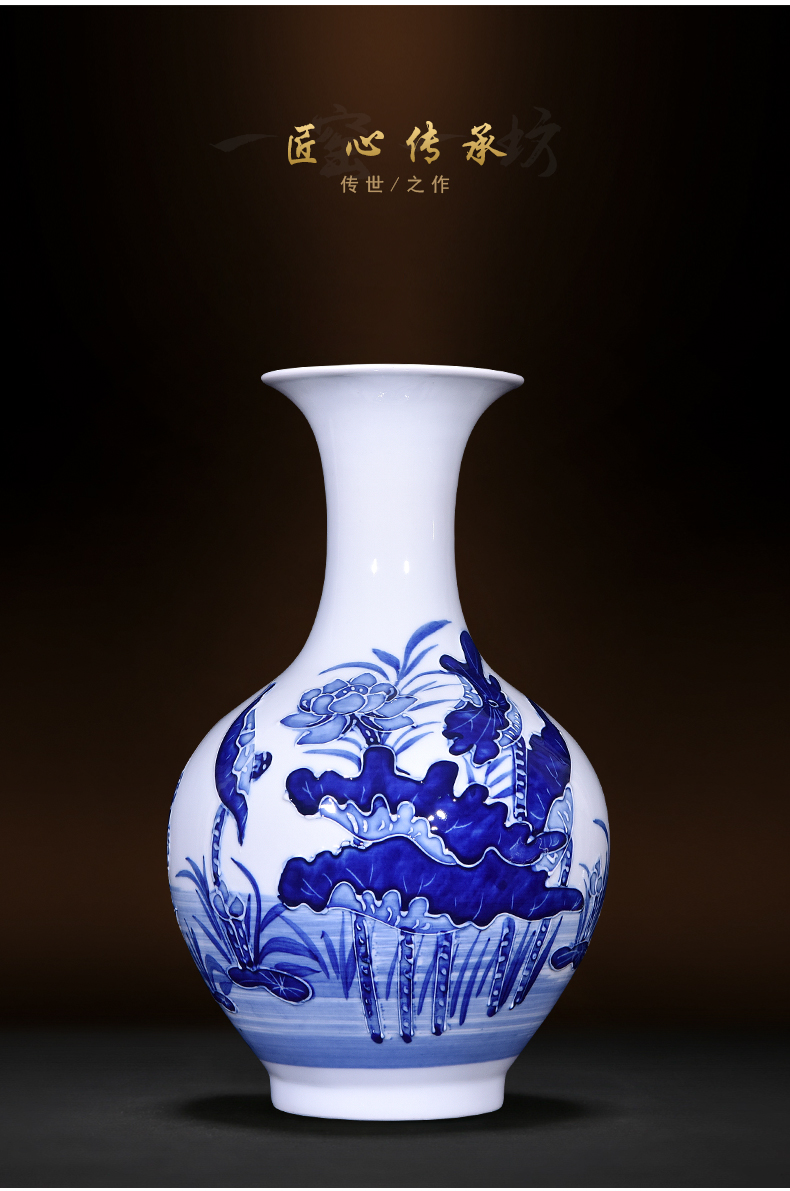 Jingdezhen ceramic porcelain bottle furnishing articles Chinese archaize home porch sitting room bedroom study adornment TV ark