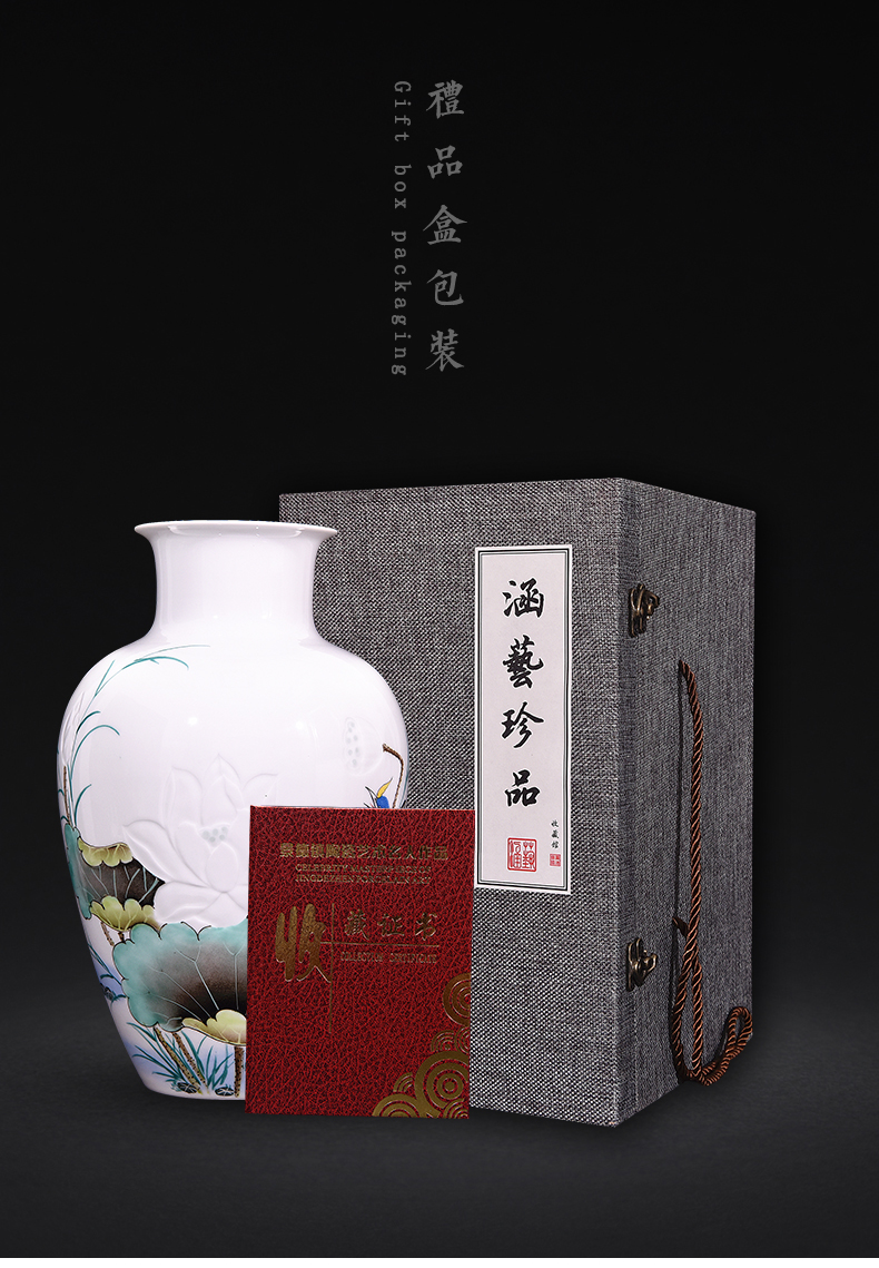 Jingdezhen ceramic knife clay hand - made vases, flower arranging Chinese style household living room TV cabinet decoration handicraft furnishing articles