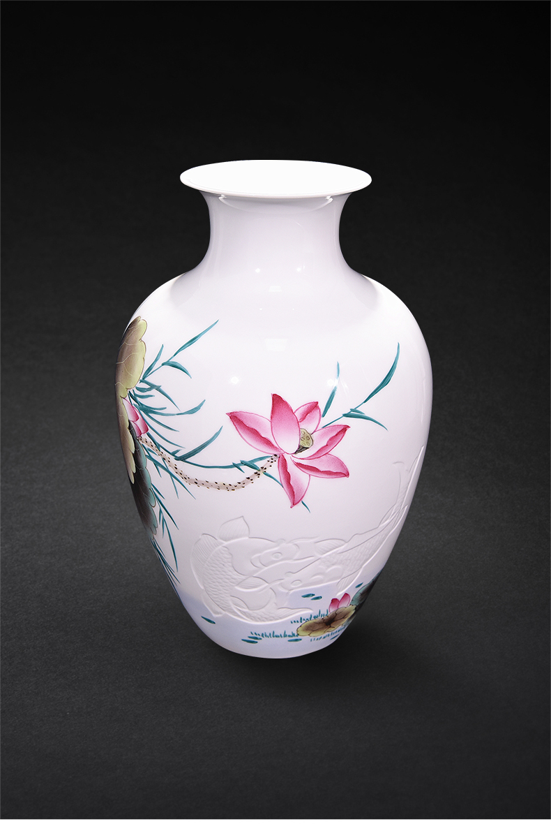 Jingdezhen ceramic knife clay hand - made vases, flower arranging Chinese style household living room TV cabinet decoration handicraft furnishing articles