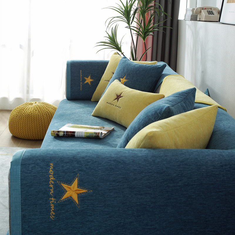Nordic minimalist sofa cushion cloth art non-slip snow Neil Four Seasons universal modern fashion pure colour leather sofa cover scarves