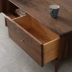 Bàn cà phê gỗ óc chó đen 1,2m phòng khách Bàn trà ngắn Đồ nội thất bằng gỗ nguyên khối tối giản kiểu Bắc Âu với ngăn kéo lưu trữ - Bàn trà
