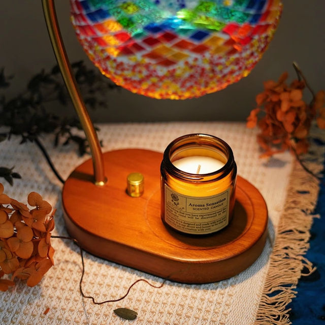 Moroccan Fireless Aromatherapy Lamp, Melted Wax Lamp, Birthday Gift, Bedroom Bedside Lamp, American Retro Romantic Decorative Table Lamp