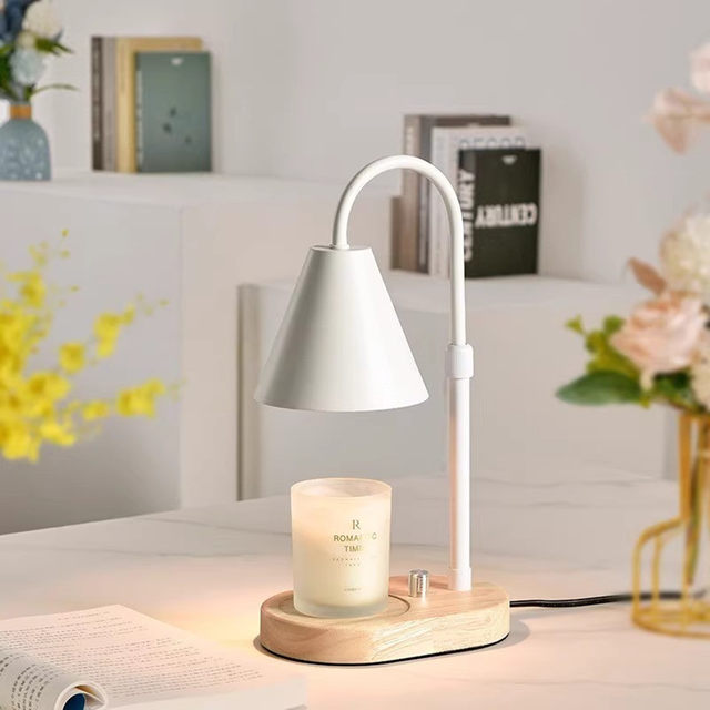 Flameless Aromatherapy Lamp, Wax Melting Lamp, Timed Warm Nordic Candle Melting Lamp, Adjustable Height Diffuser, Vintage Decorative Bedroom Bedside Lamp