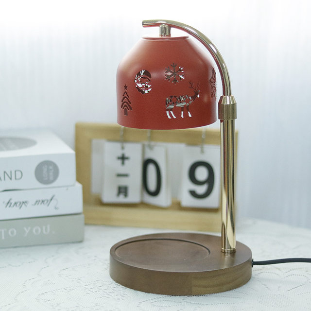 Christmas Aromatherapy Lamp, Wax Melting Lamp, Warm Nordic Candle Melting Lamp, Flameless, Adjustable, Diffuser, Retro Decorative Bedside Lamp
