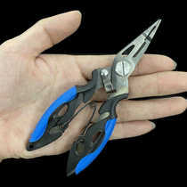 New plated titanium straight mouth with hook stainless steel microbios road subpliers multi-function opening ring pliers cut wire control fish tie hook