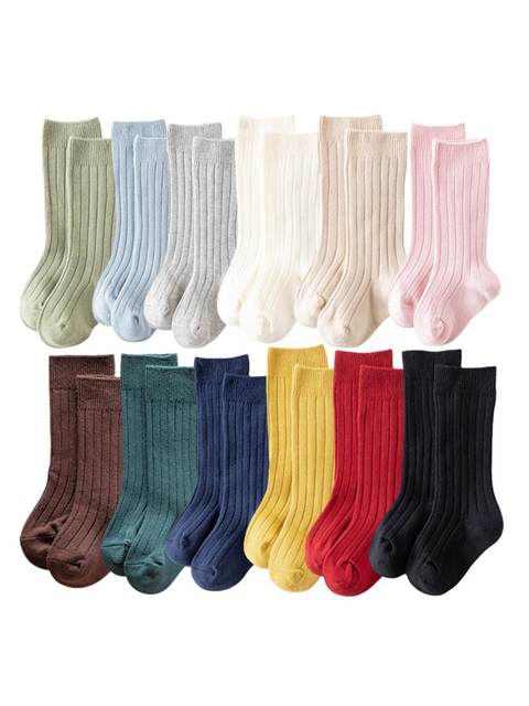 Baby socks spring and autumn new Spanish double-needle pit strips for men and women baby knee-length socks baby stockings 13 colors
