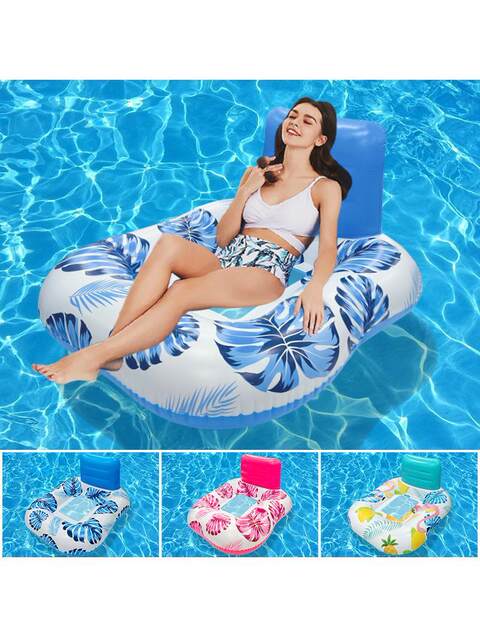 Floating Bed for Adults, Inflatable Water Float, Thickened Mesh Bed, Girls' Water Play Float Chair, Swimming Float Ring with Net, Floating Raft