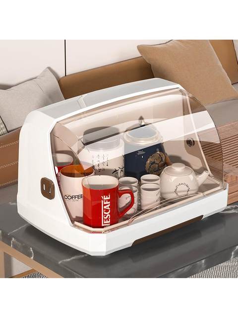 Baby Bottle Storage Box with Cover Dustproof Drying Drain Rack Baby Food Supplement Tableware Storage Box Storage Rack Cabinet