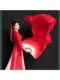 Classical Dance Long Floating Head Long Fan Dance Fan Big Red Wine Red Gradient Color Dance Fan Wanjiang Dance Fan