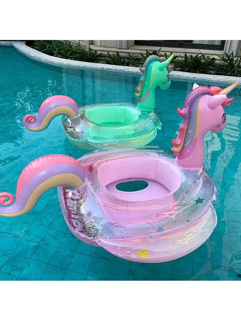 Swimming Ring for Children, Underarm Type, ins Trendy Toddler Baby Seat Ring, Transparent Duck Design, Thickened Buoyancy Lifebuoy