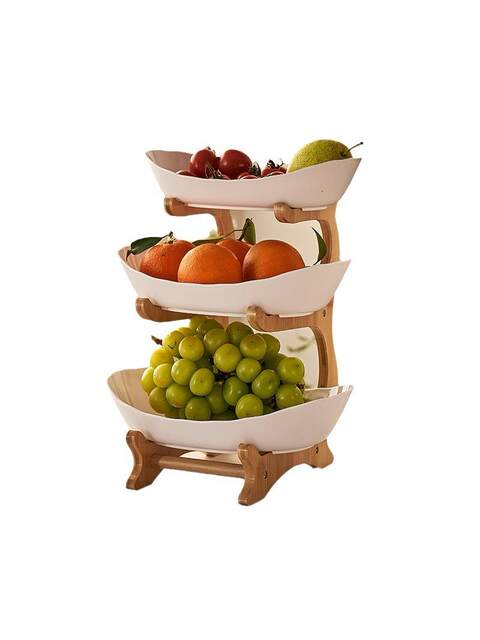 Multi-layer ceramic fruit tray home living room tea table snack storage tray Japanese high-value front desk candy tray