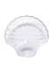 Glass Dumpling Plate with Vinegar Dish, Fat-Reducing Portion Control Plate, Household Fan-Shaped Shell-Shaped Dumpling Special Plate, Dipping Sauce Plate All-In-One