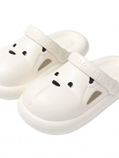 Cute Perforated Shoes for Women, Suitable for Outdoor Wear in Summer, Non-Slip Closed-Toe Slippers for the Operating Room, Beach Sandals for Women, 2023 Cotton Shoes for Winter