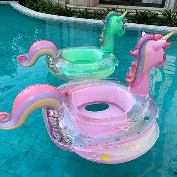 Swimming Ring for Children, Underarm Type, ins Trendy Toddler Baby Seat Ring, Transparent Duck Design, Thickened Buoyancy Lifebuoy