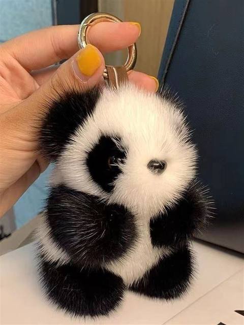 Cute and Beautiful Red Panda Imitation Mink Fur Pendant Car Keychain Plush Toy Doll Bag Pendant