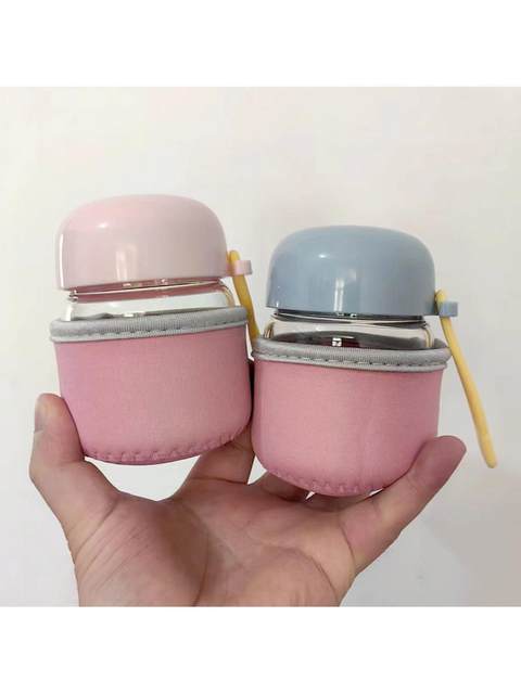 Mini Glass Cup, Small Capacity, Portable Bird's Nest Water Cup, Cute and Girly, ins Style, Portable Milk Cup for Summer